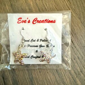 Handmade silver starfish earrings